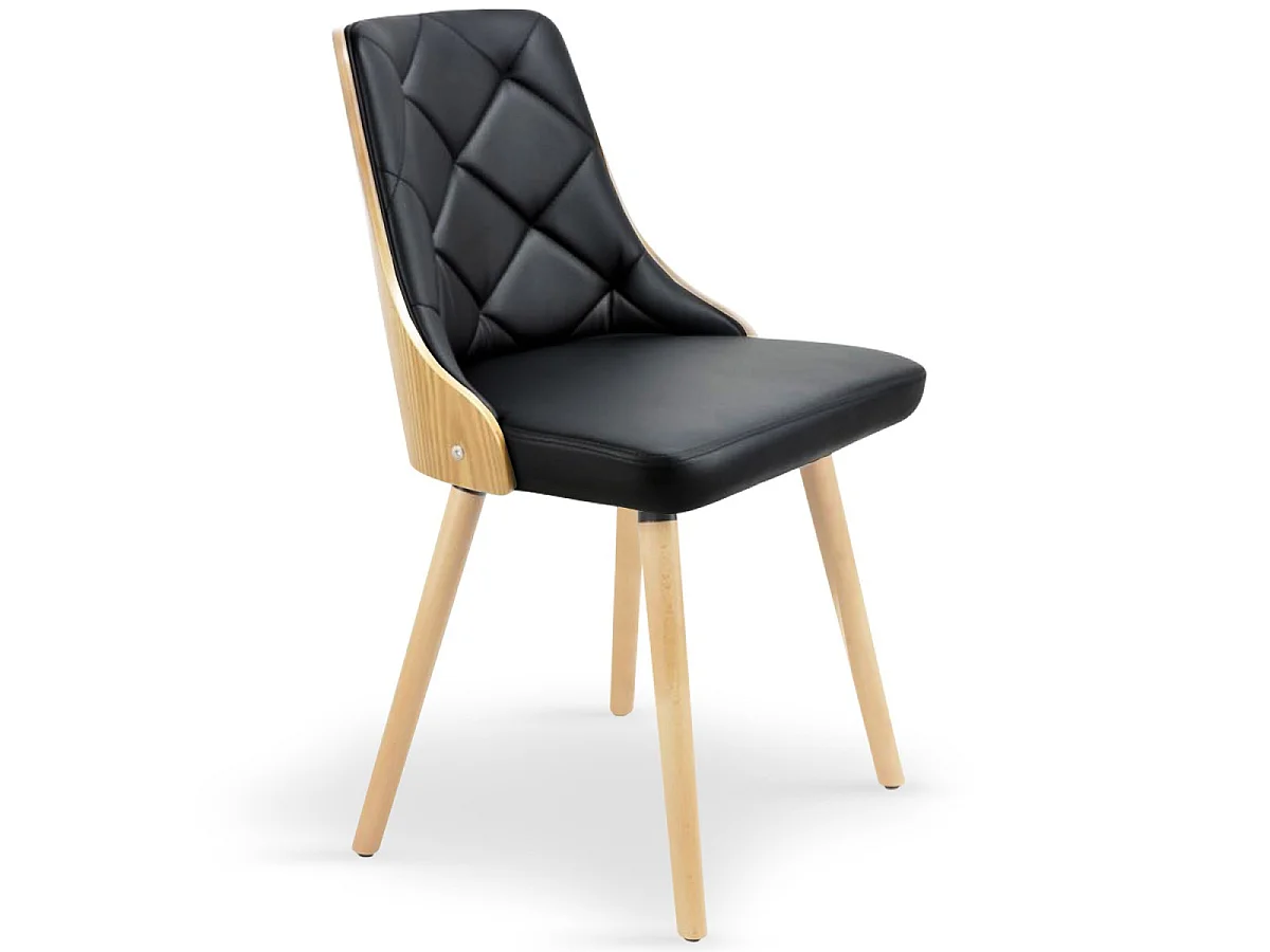 Lot de 2 Chaises Scandinave "Cargo" 79cm Chêne & Noir
