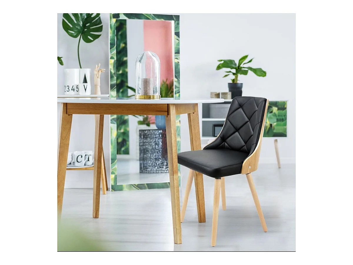 Lot de 2 Chaises Scandinave "Cargo" 79cm Chêne & Noir