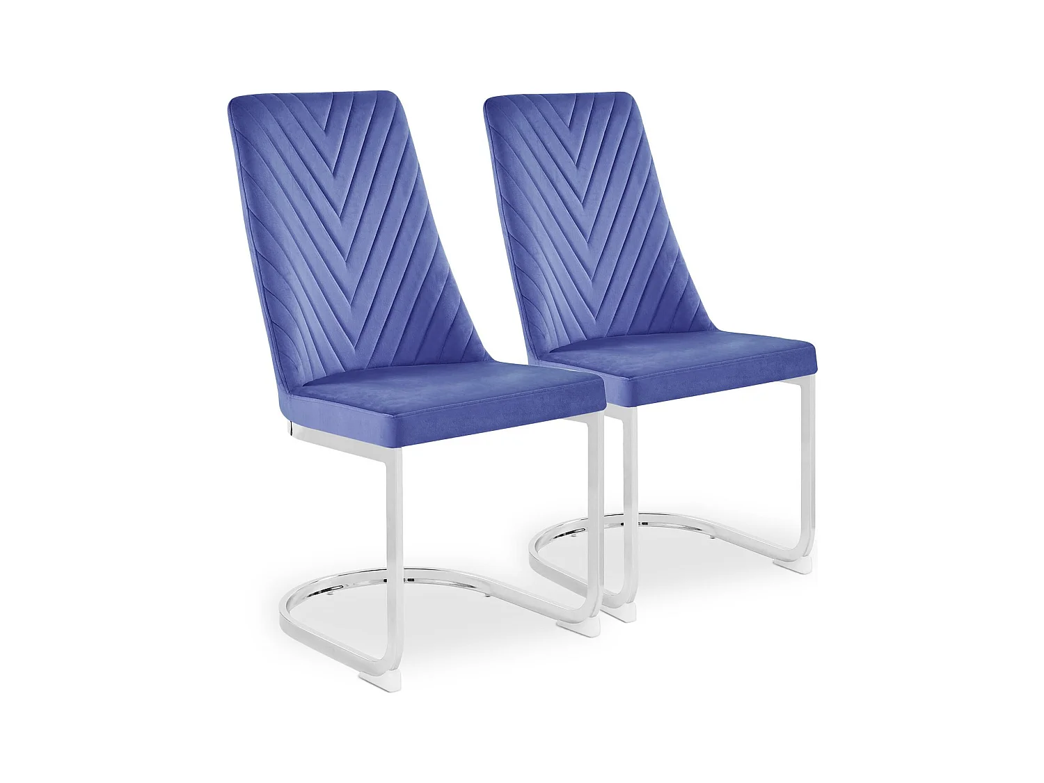 Lot de 2 chaises design Mistigri Velours Bleu