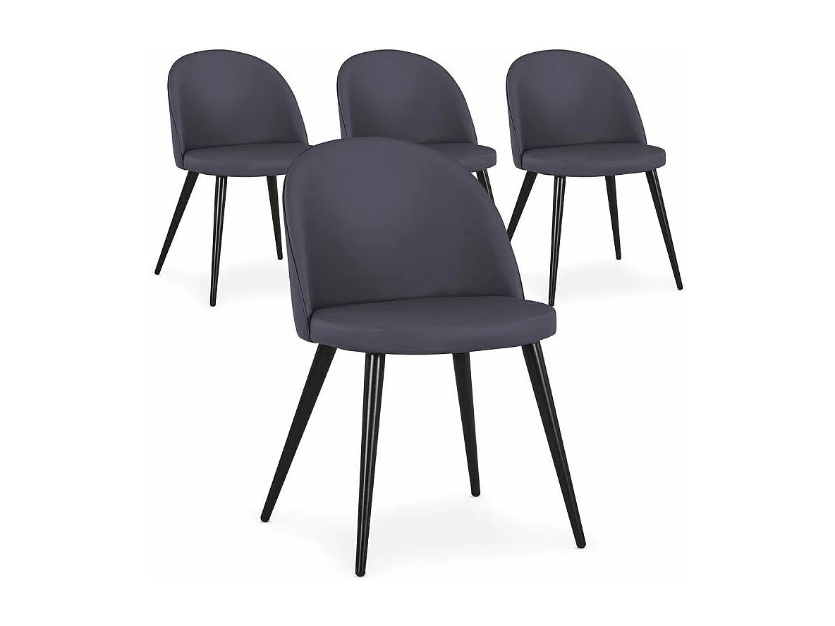 Lot de 4 chaises Maury Simili P.U. Gris