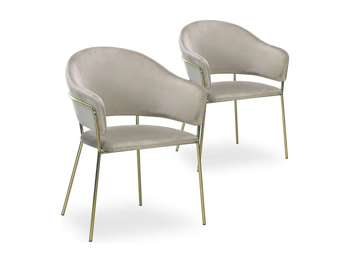 Lot de 2 Chaises Design "Carnot" 83cm Taupe