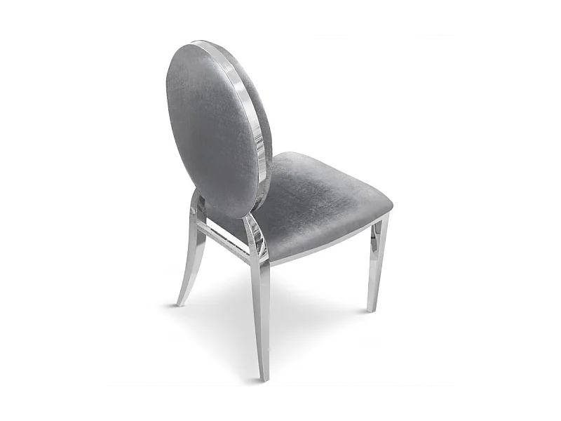 Set di 4 sedie in velluto Sofia Silver