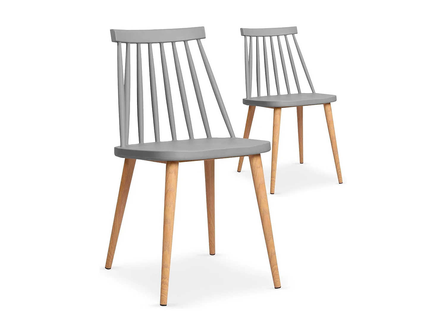 Lot de 2 Chaises Scandinaves "Magnan" 77cm Gris