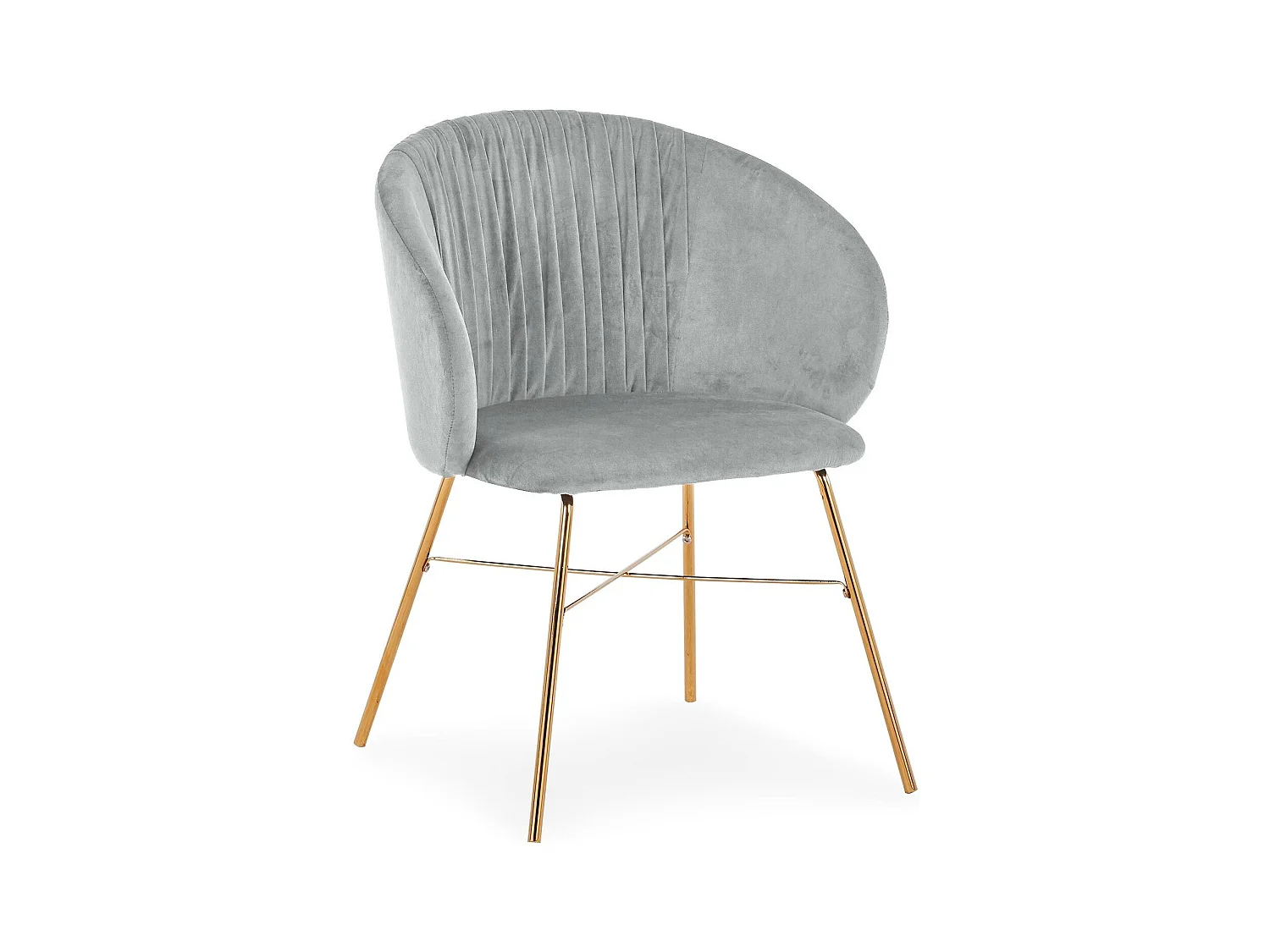 Chaise Design en Velours "Kanye" 80cm Argent