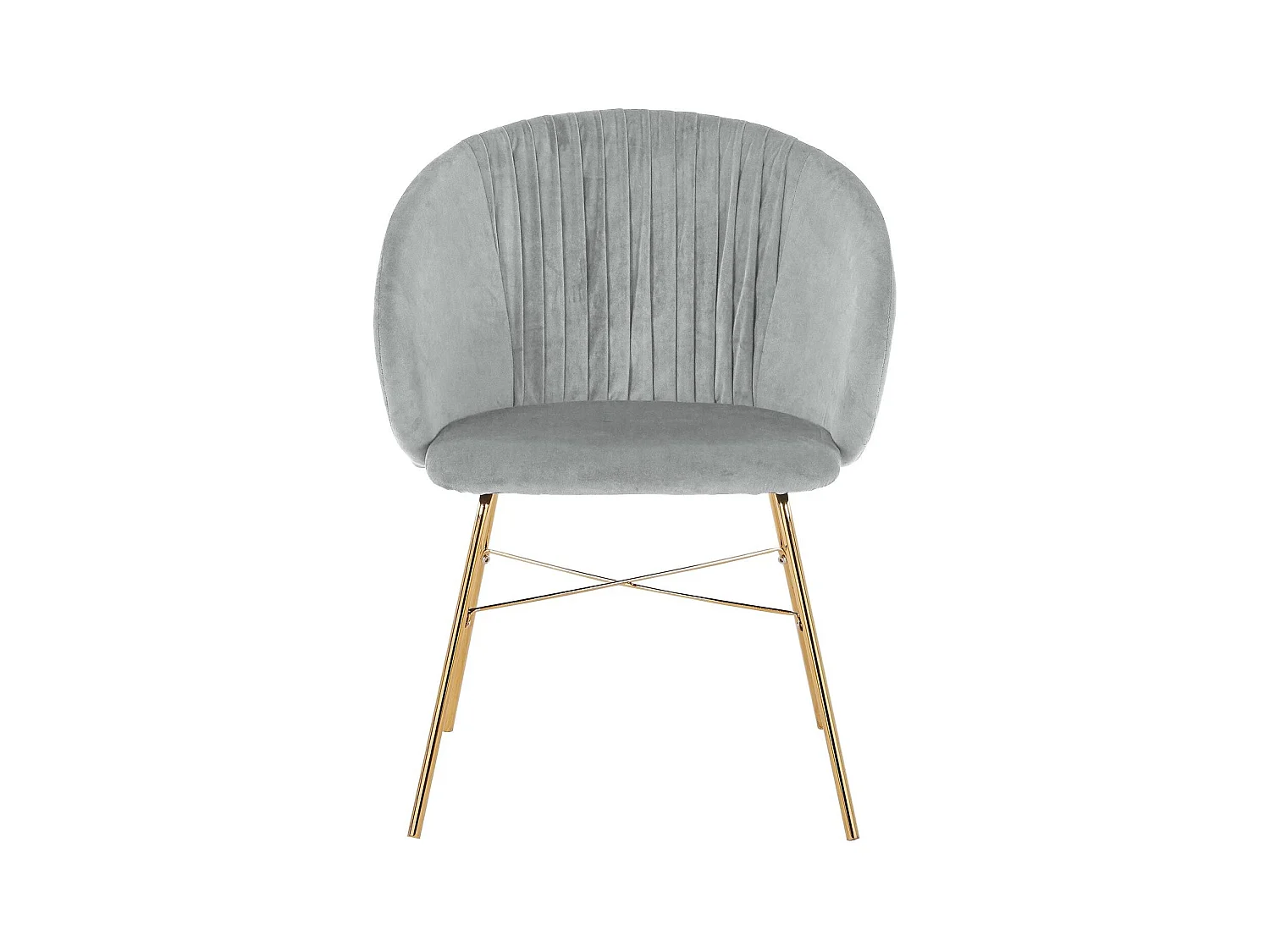 Chaise Design en Velours "Kanye" 80cm Argent