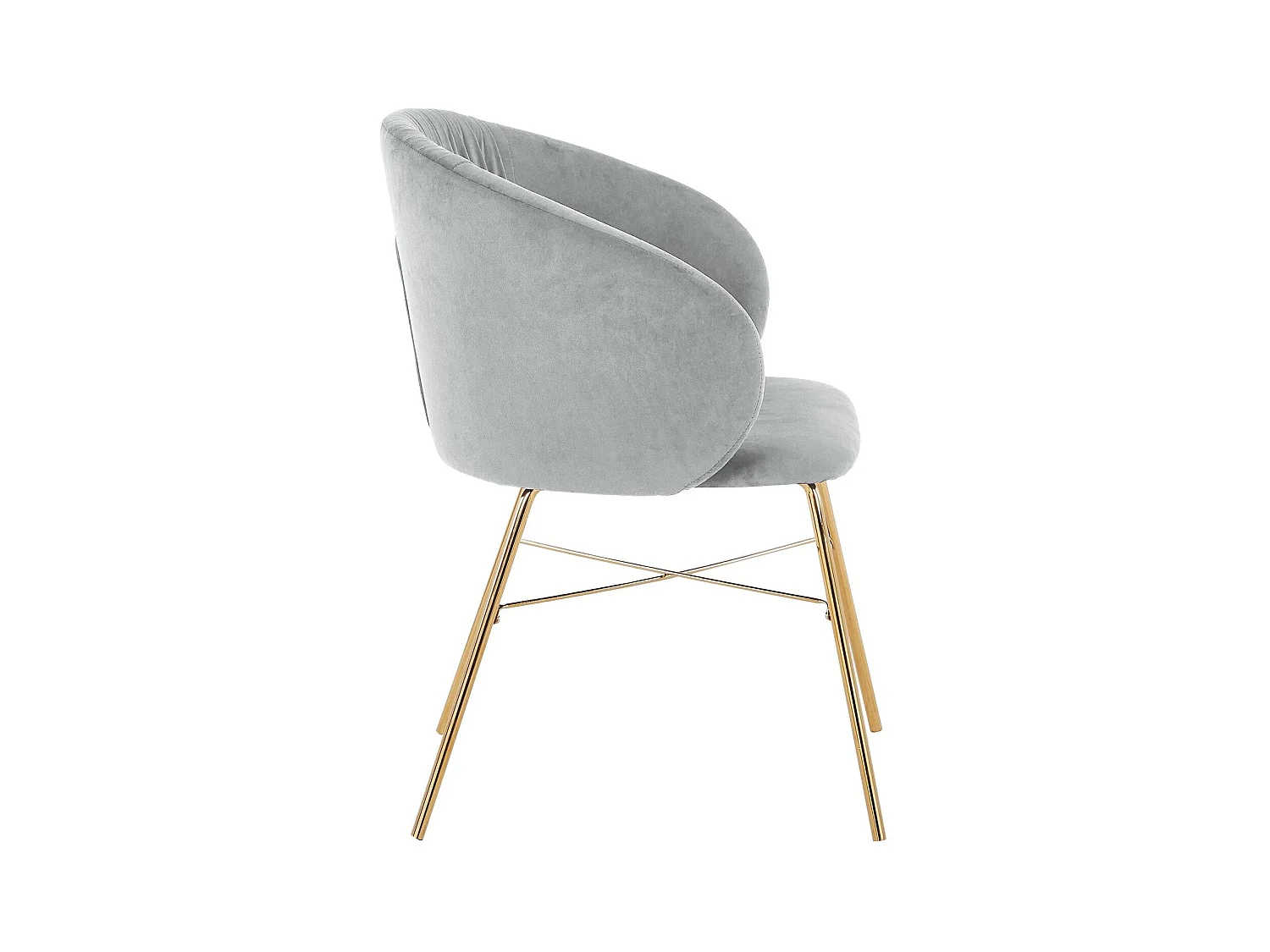 Chaise Design en Velours "Kanye" 80cm Argent