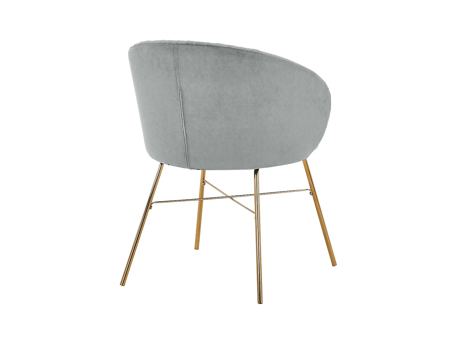 Chaise Design en Velours "Kanye" 80cm Argent