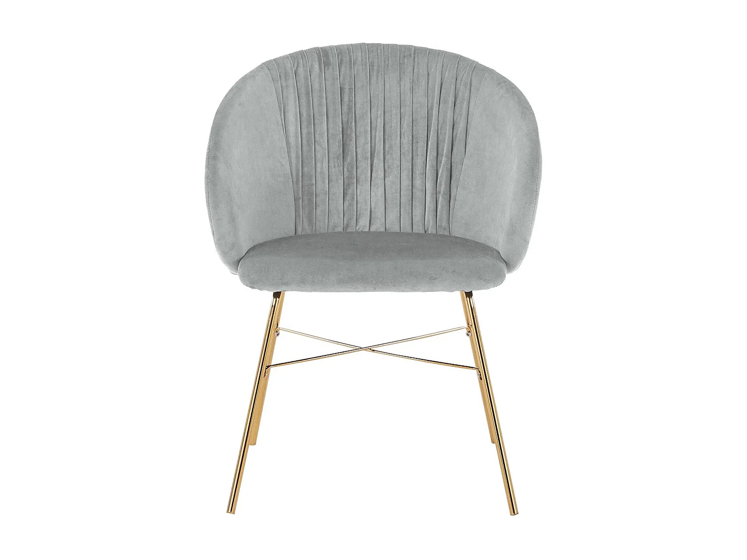 Chaise Design en Velours "Kanye" 80cm Argent