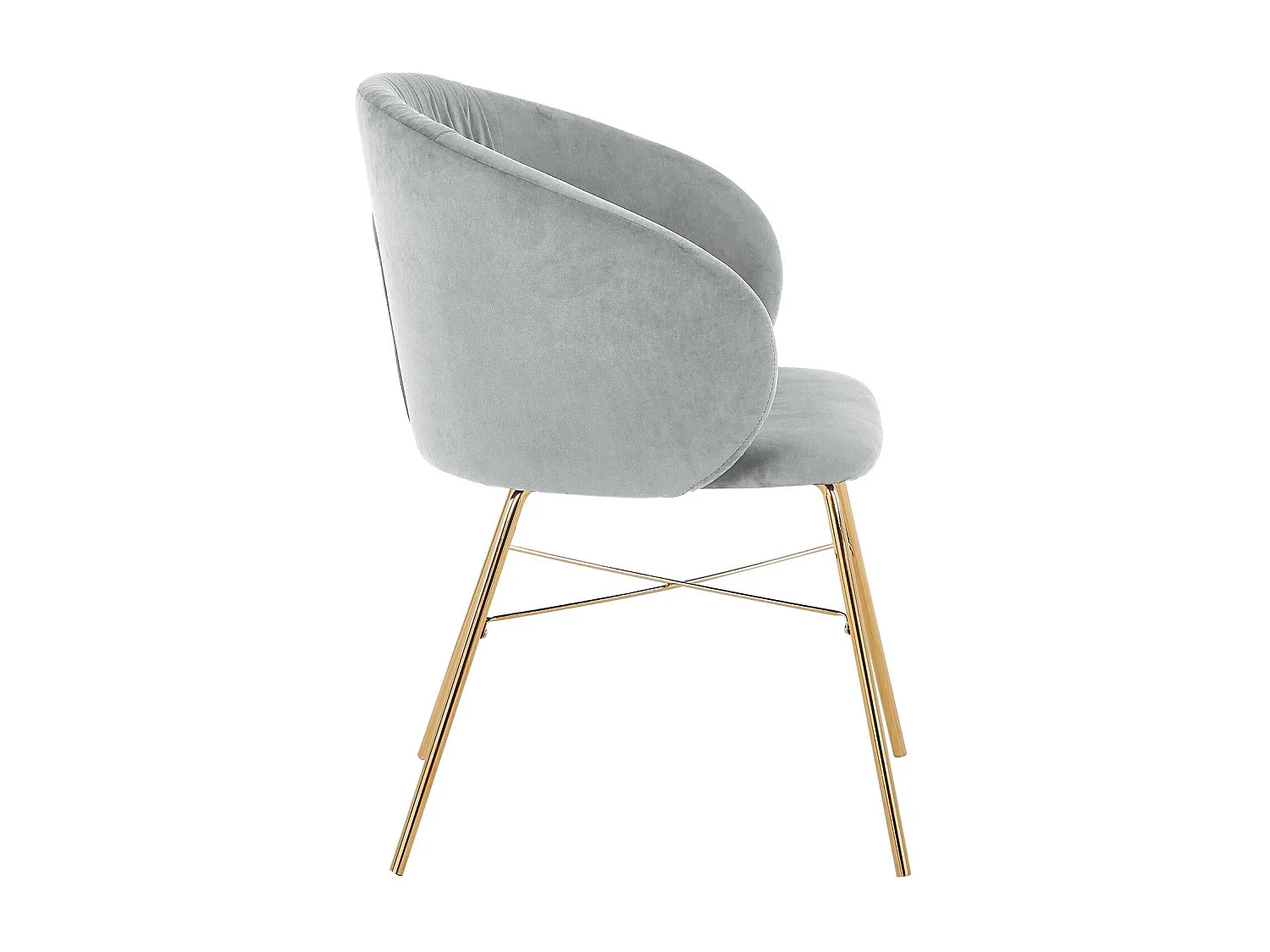 Chaise Design en Velours "Kanye" 80cm Argent