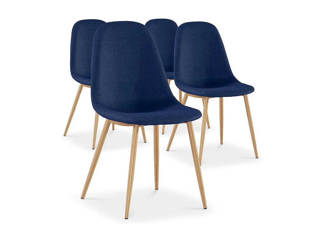 Lot de 4 Chaises Scandinave "Bonnie" 87cm Bleu