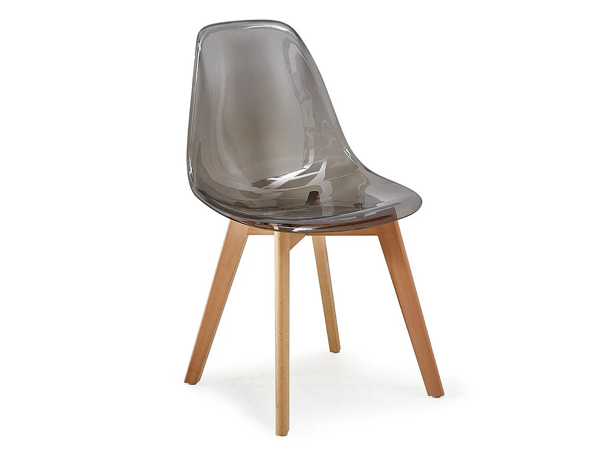 Lot de 4 Chaises Design "Vik" 80cm Transparent Fumé