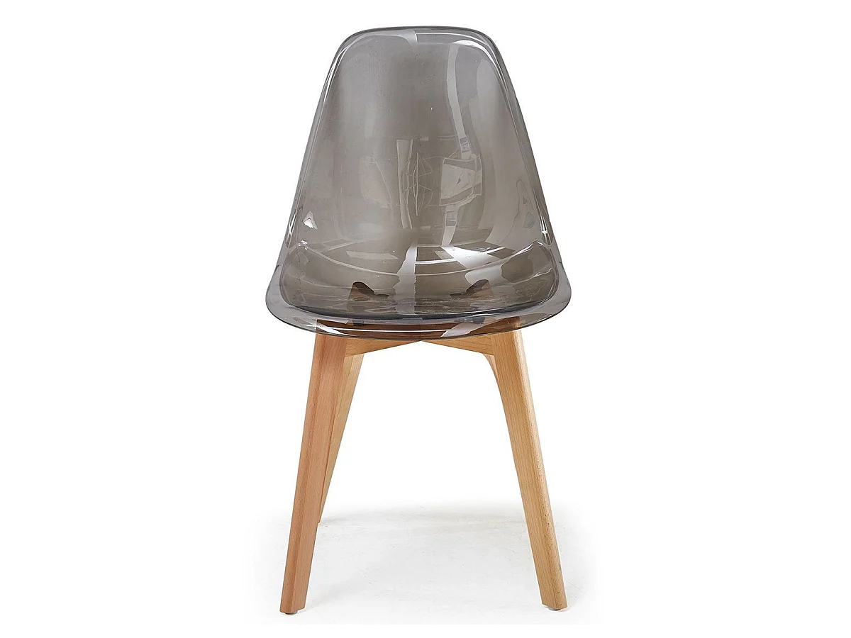 Lot de 4 Chaises Design "Vik" 80cm Transparent Fumé