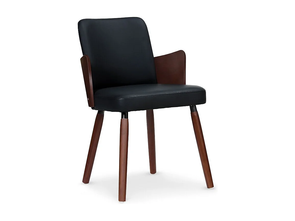 Lot de 2 Chaises Scandinave "Helen" 75cm Noir Noisette