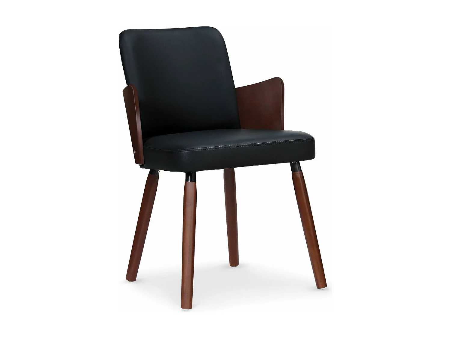 Lot de 2 Chaises Scandinave "Helen" 75cm Noir Noisette