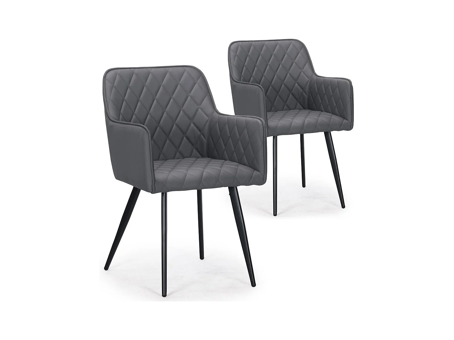 Lot de 2 chaises Clark simili Gris