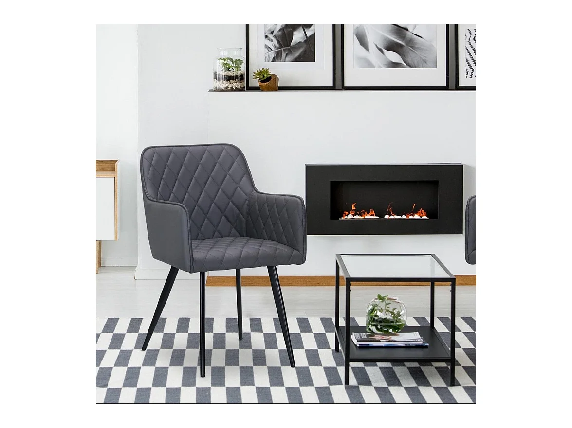 Lot de 2 chaises Clark simili Gris