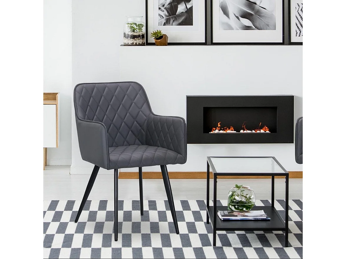 Lot de 2 chaises Clark simili Gris