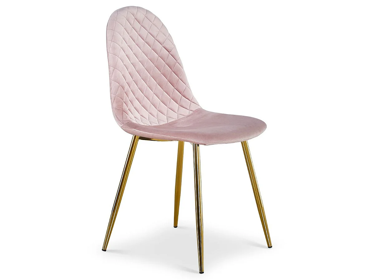 Lot de 4 Chaises en Velours "Waynor" 87cm Rose