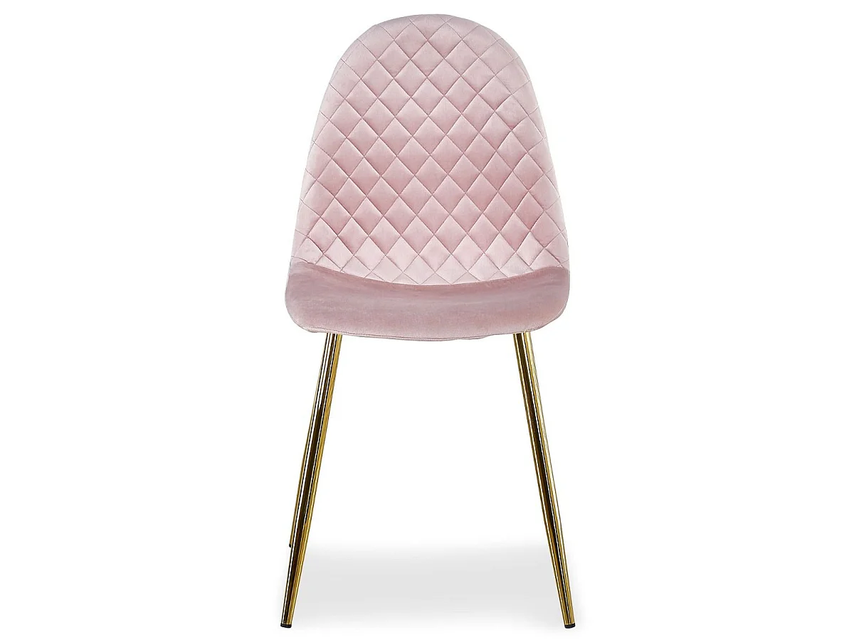 Lot de 4 Chaises en Velours "Waynor" 87cm Rose