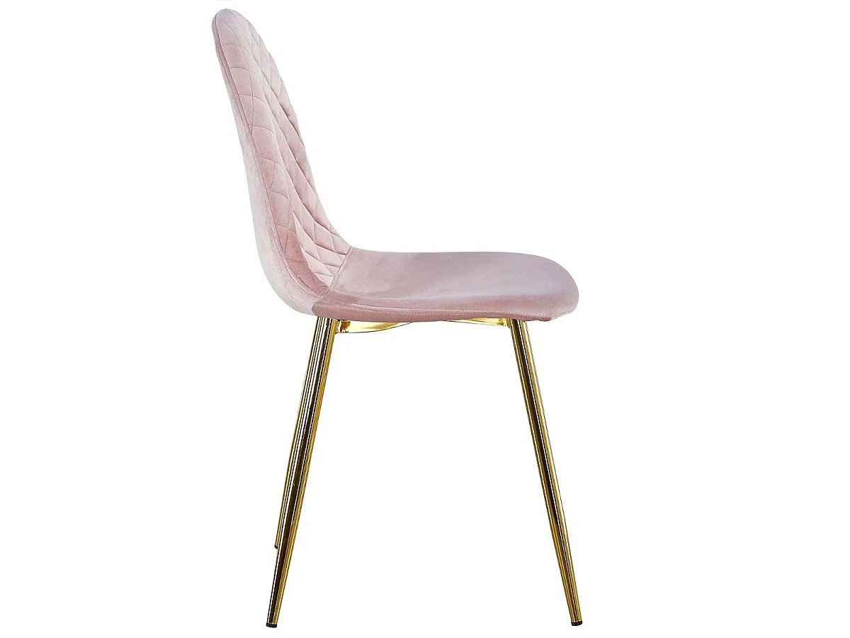 Lot de 4 Chaises en Velours "Waynor" 87cm Rose