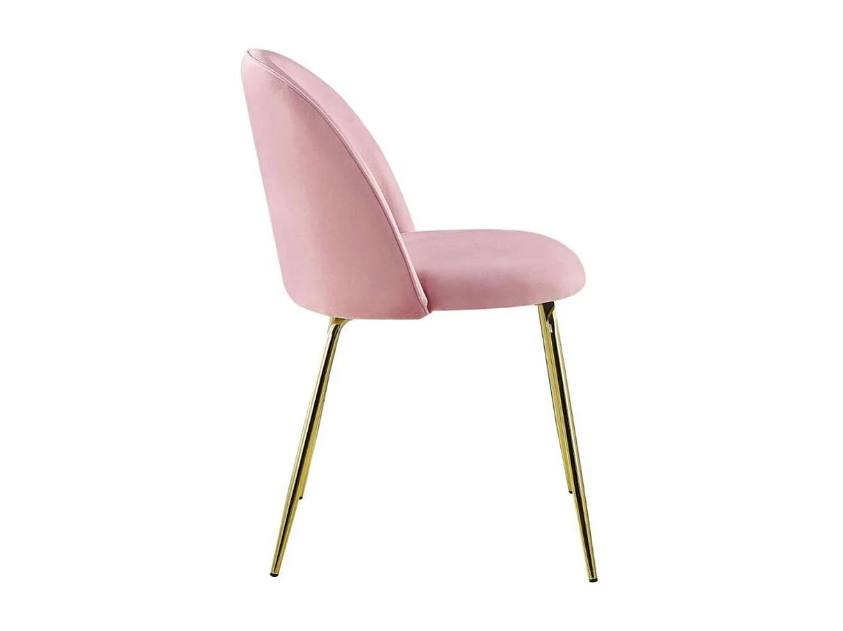 Lot de 2 Chaises Design en Velours "Lia" 79cm Rose