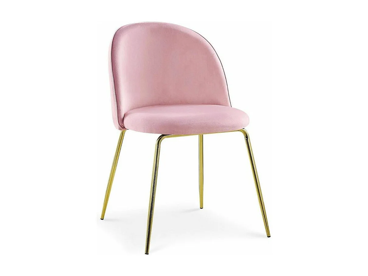 Lot de 2 Chaises Design en Velours "Lia" 79cm Rose