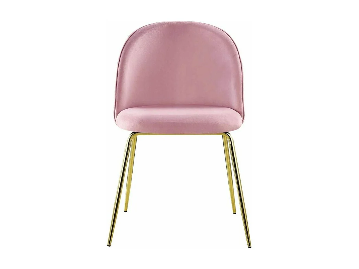 Lot de 2 Chaises Design en Velours "Lia" 79cm Rose