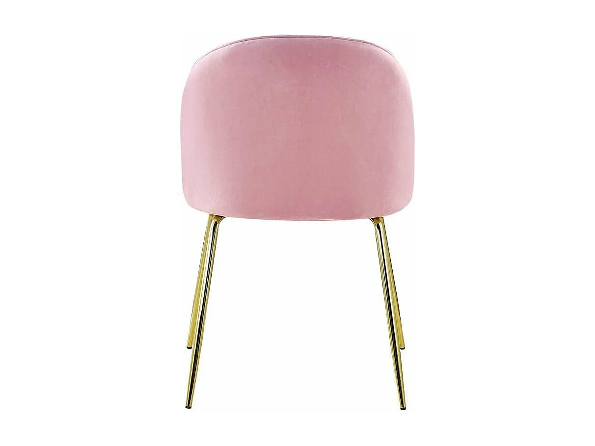 Lot de 2 Chaises Design en Velours "Lia" 79cm Rose