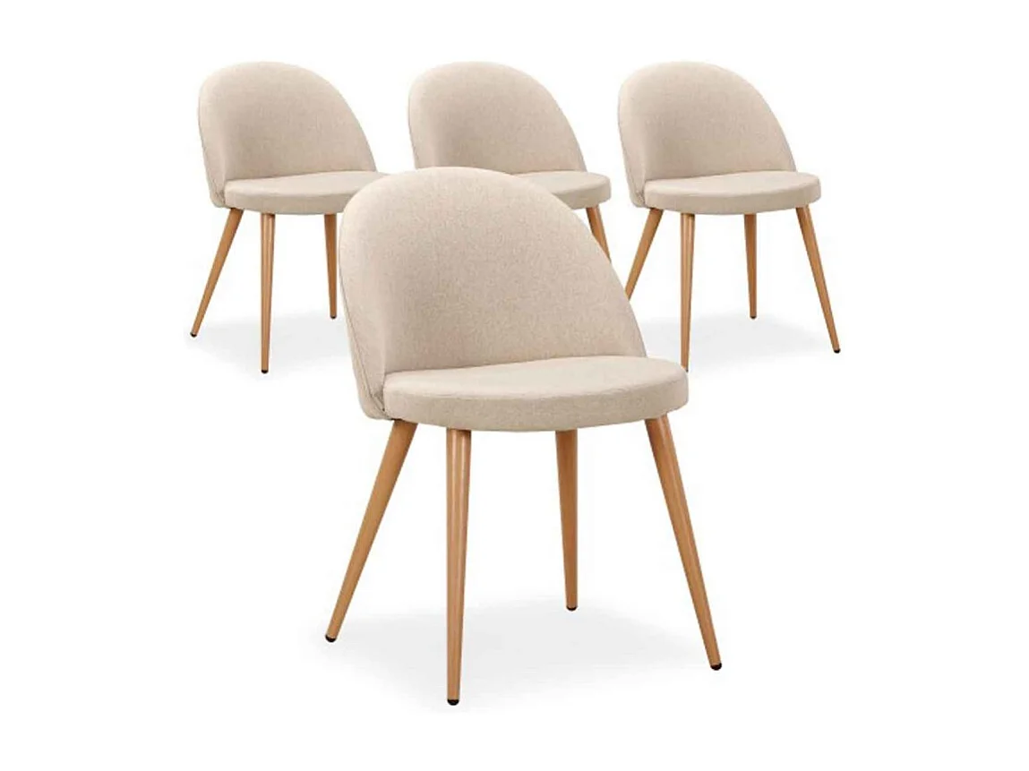 Lot de 4 Chaises Design "Morro" 75cm Beige