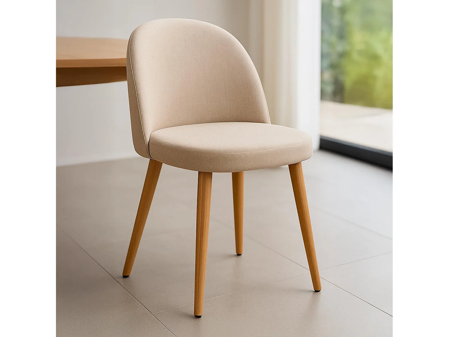 Lot de 4 Chaises Design "Morro" 75cm Beige