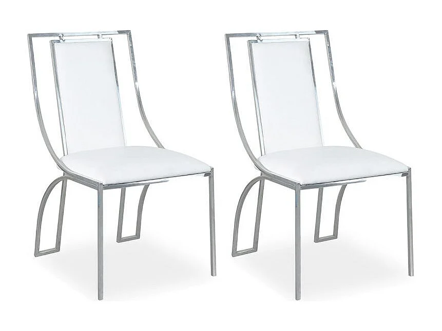 Lot de 2 Chaises Design "Lopin" 90cm Blanc