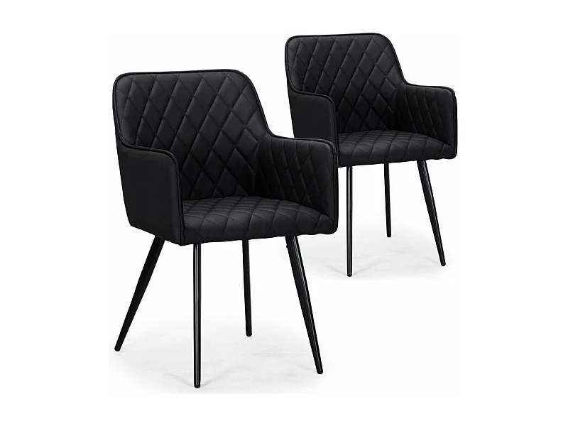 Lot de 2 chaises Design en Simili "Claren" 86cm Noir