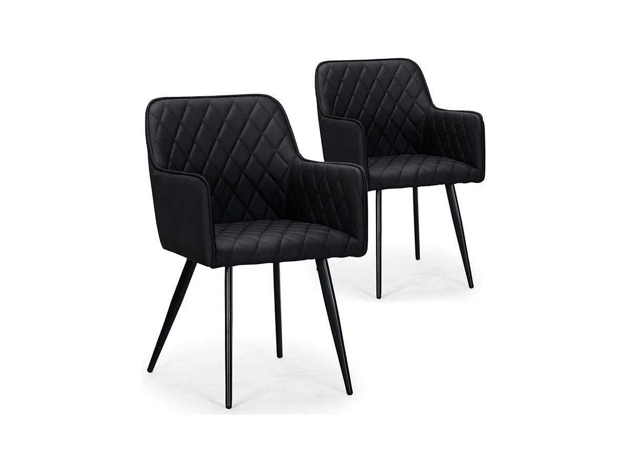 Lot de 2 chaises Design en Simili "Claren" 86cm Noir