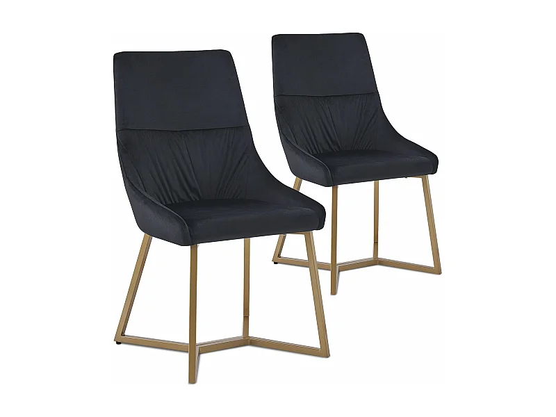 Lot de 2 chaises matelassées Foldie Velours Noir