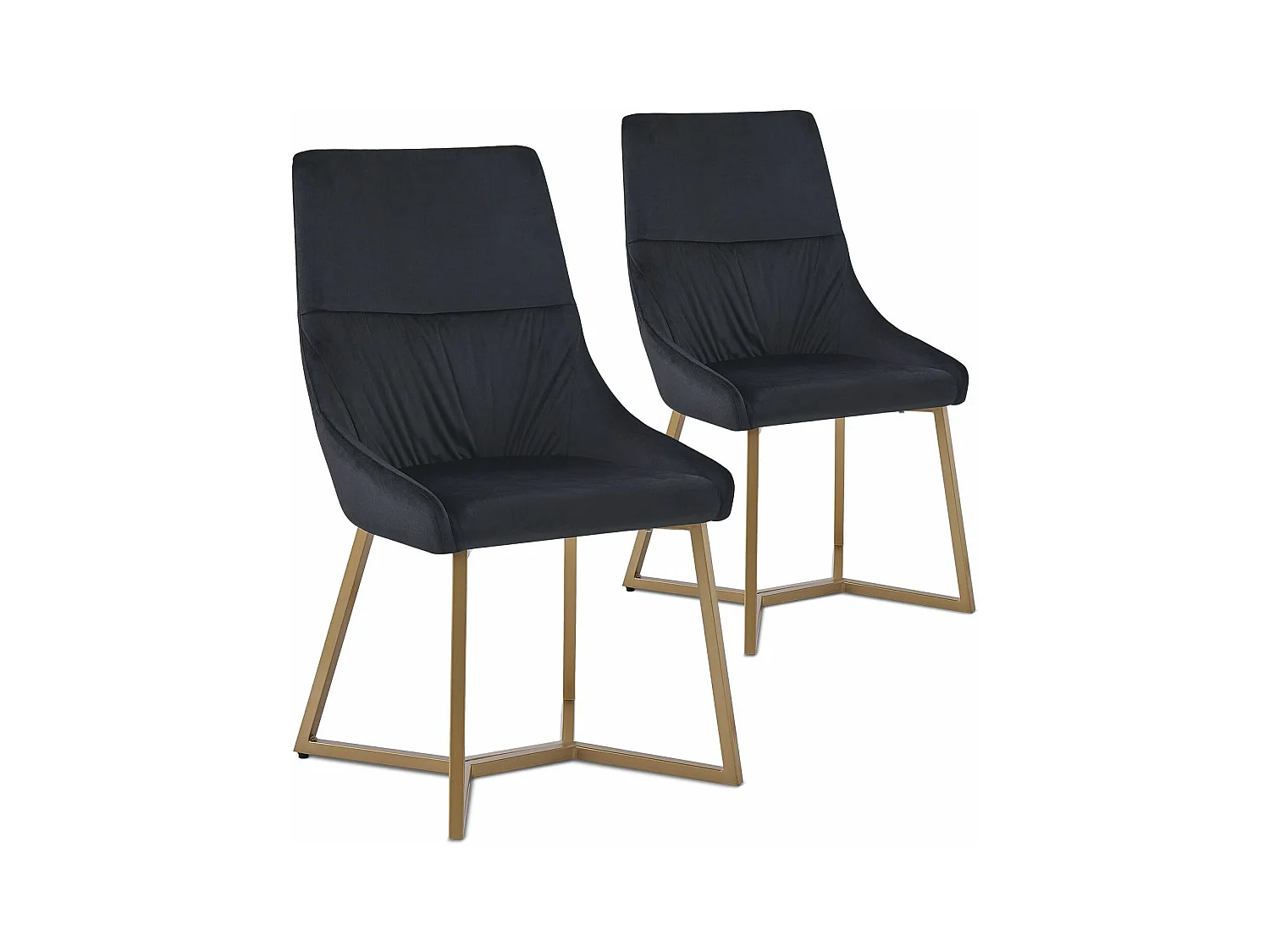Lot de 2 chaises matelassées Foldie Velours Noir