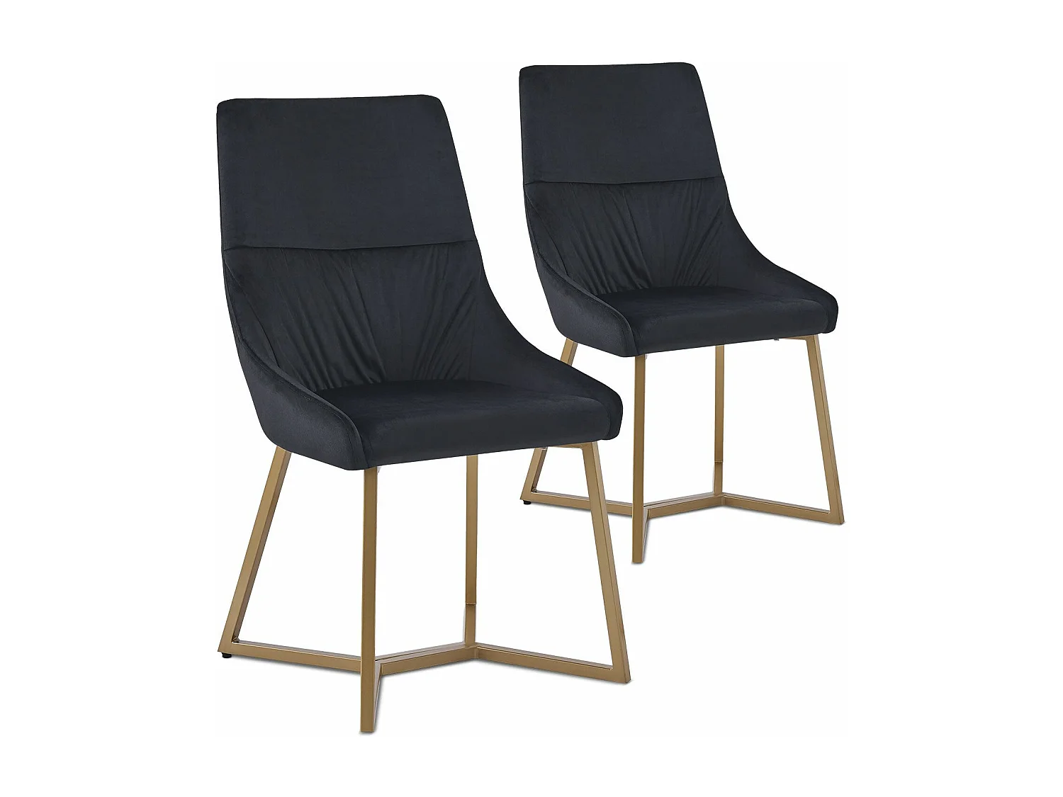 Lot de 2 chaises matelassées Foldie Velours Noir