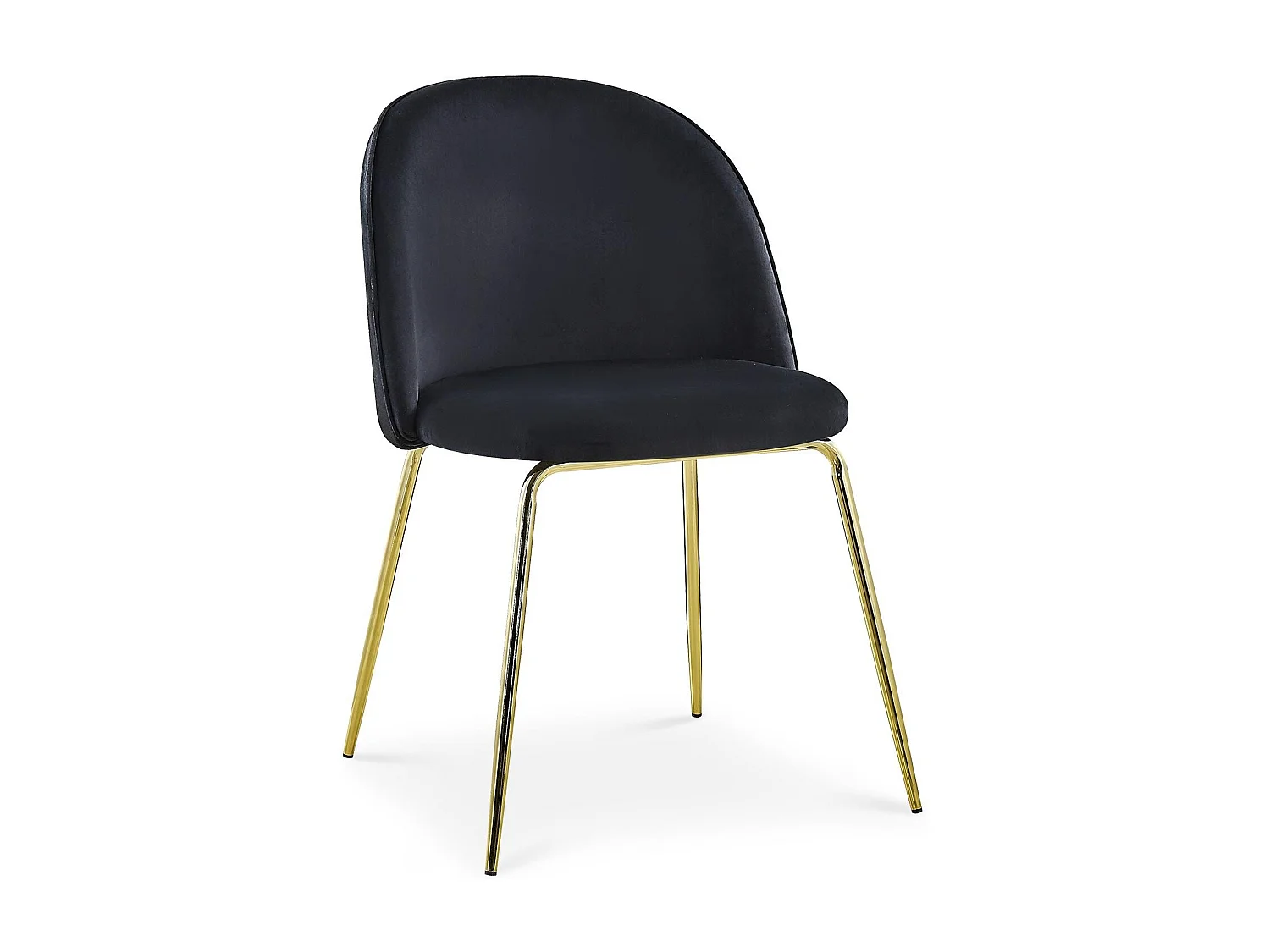 Lot de 2 Chaises Design en Velours "Lia" 79cm Noir