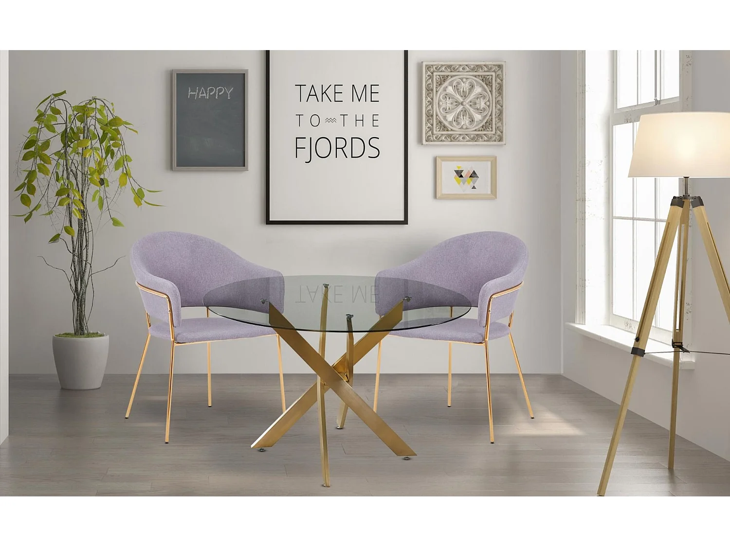 Lot de 2 Chaises Design "Carnot" 83cm Gris