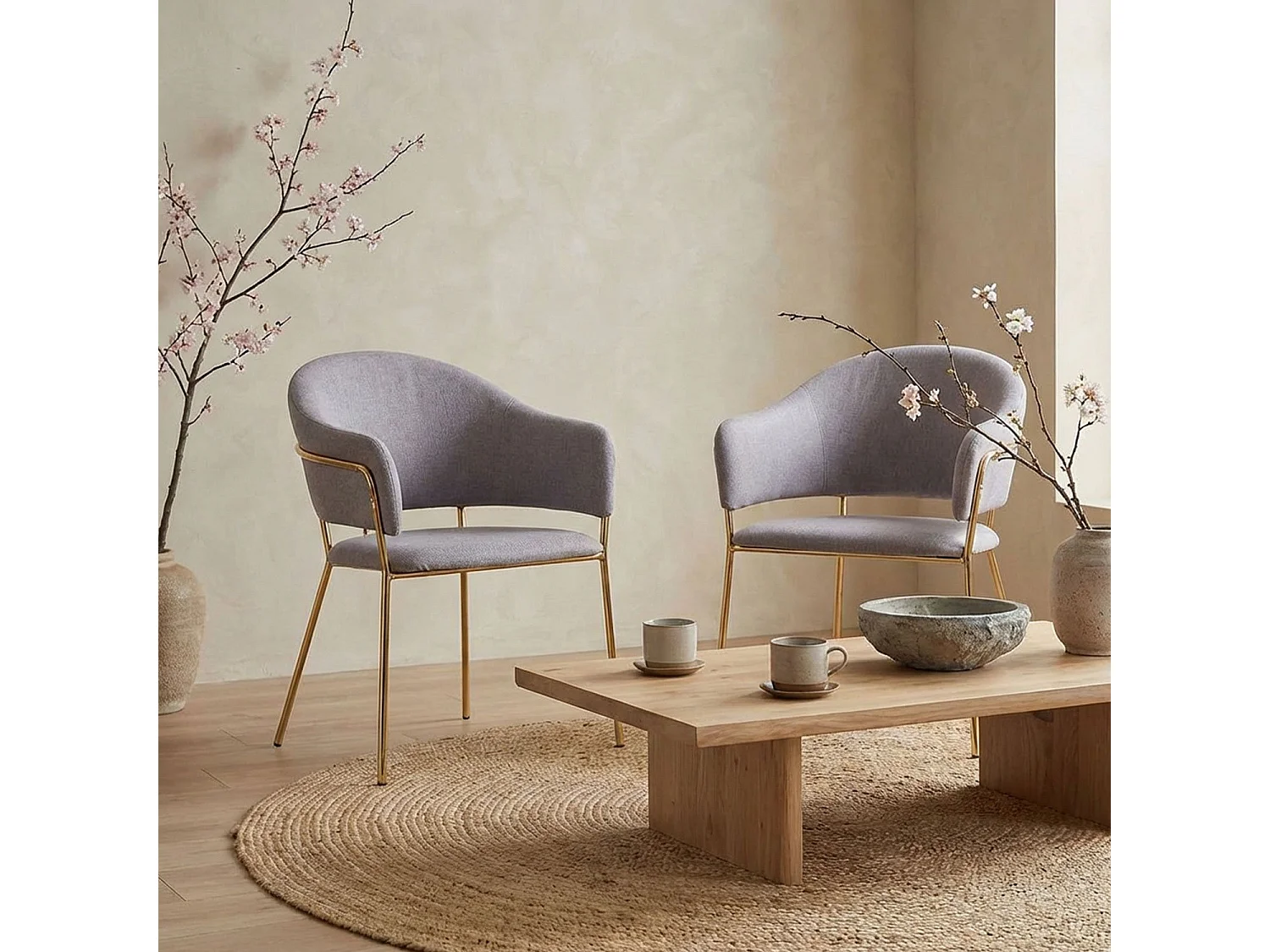 Lot de 2 Chaises Design "Carnot" 83cm Gris