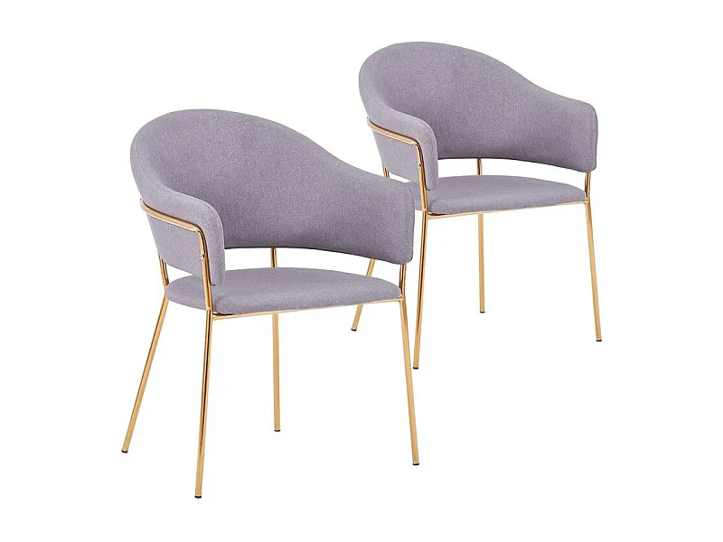 Lot de 2 Chaises Design "Carnot" 83cm Gris