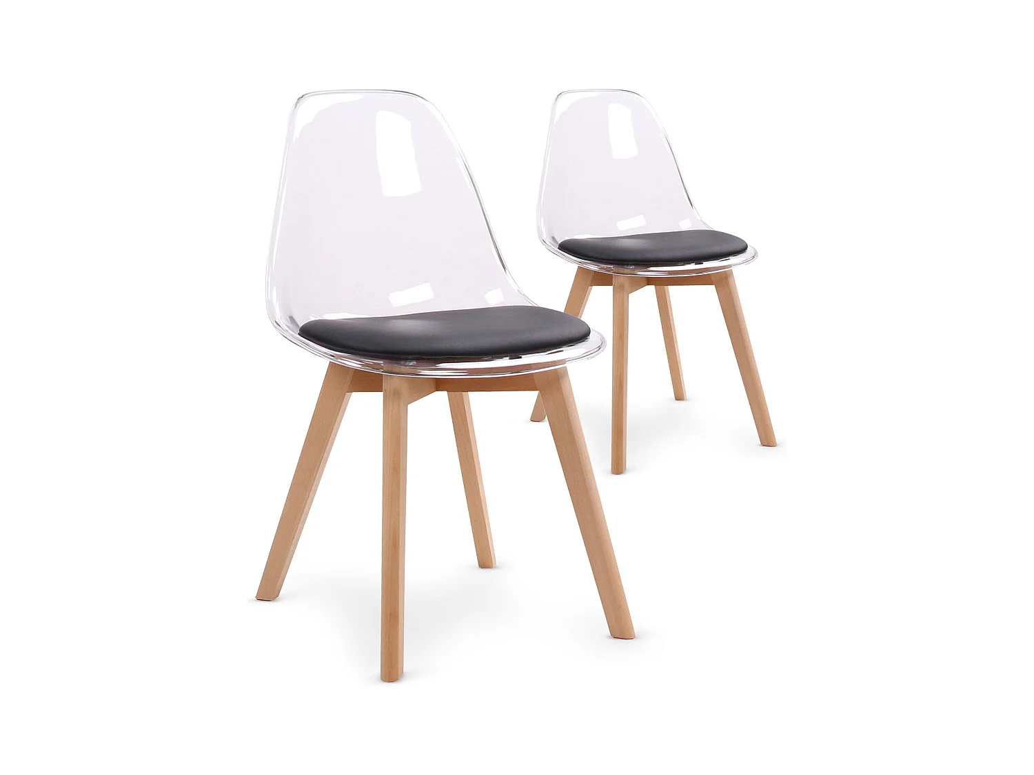 Lot de 2 Chaises Scandinave "Flaubert" 84cm Noir