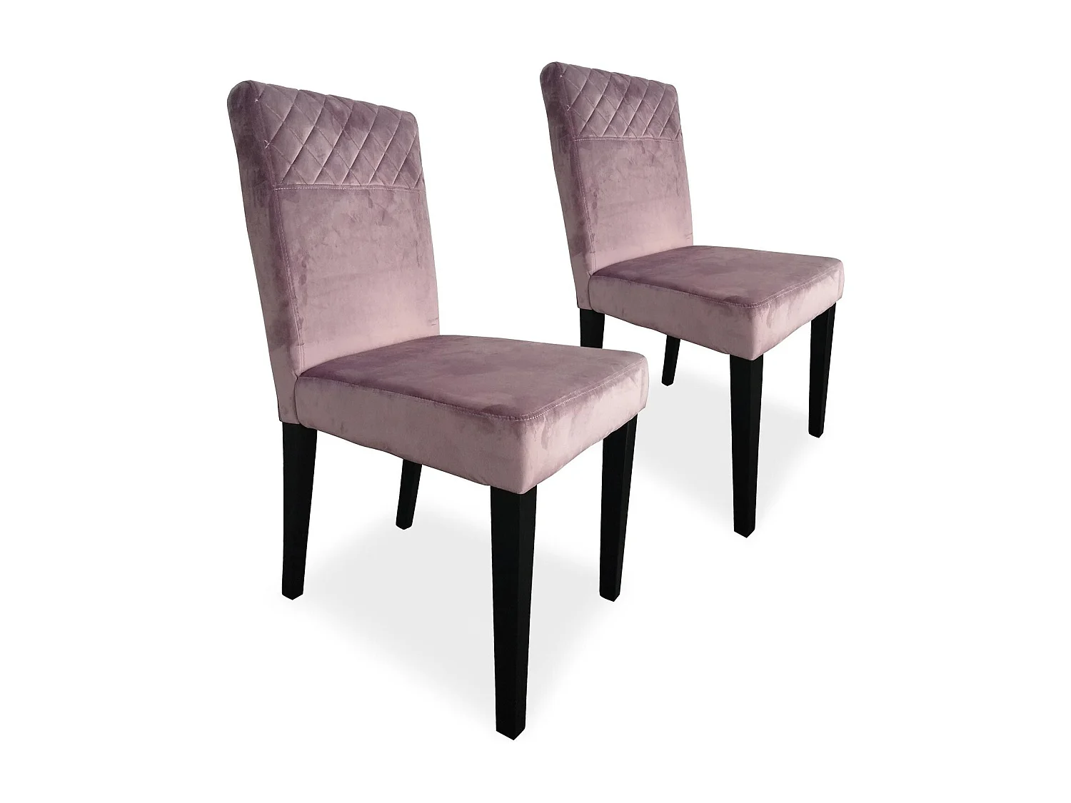 Lot de 2 Chaises Velours "Pipam" 82cm Rose
