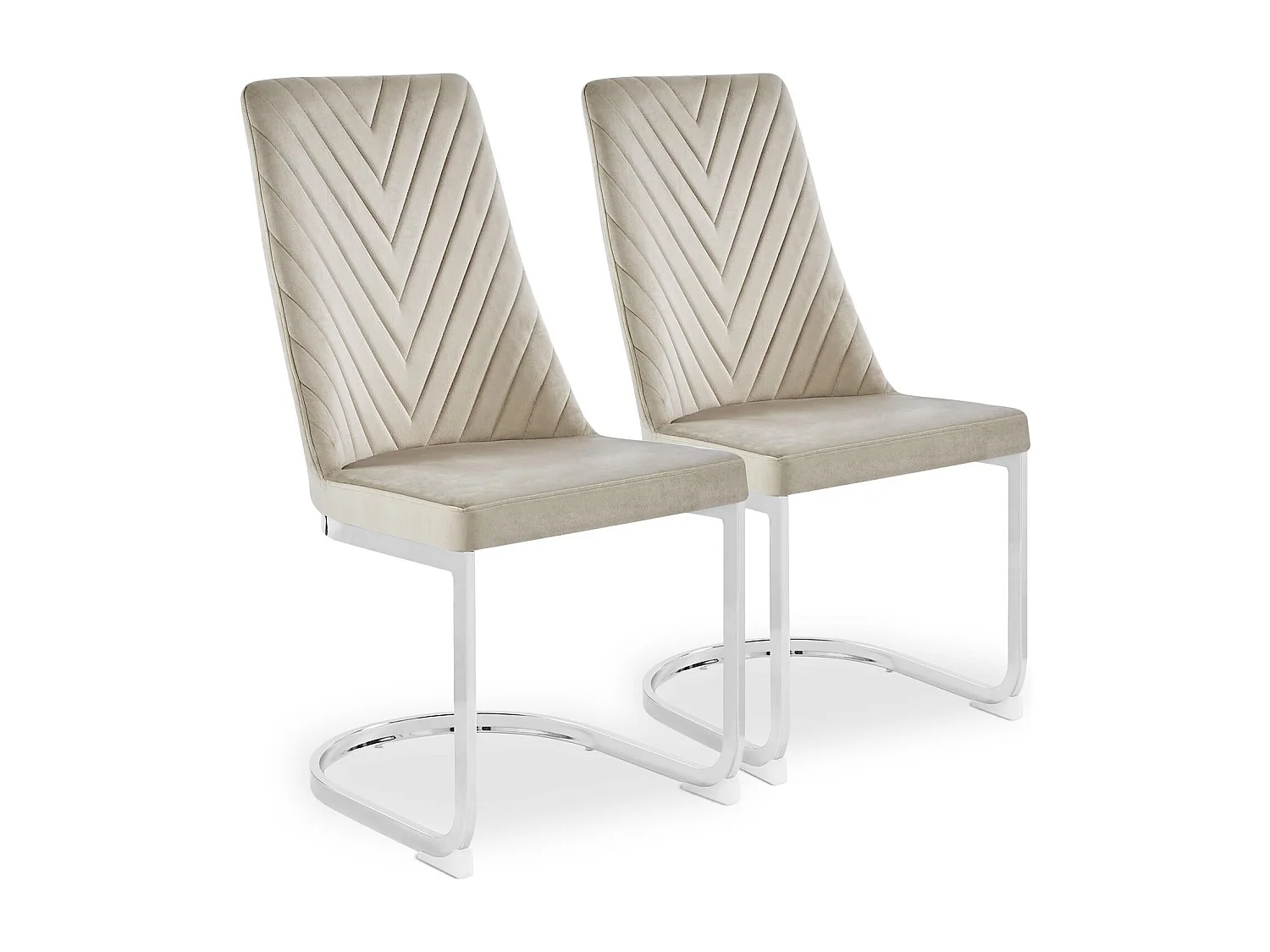 Lot de 2 chaises design Mistigri Velours Taupe