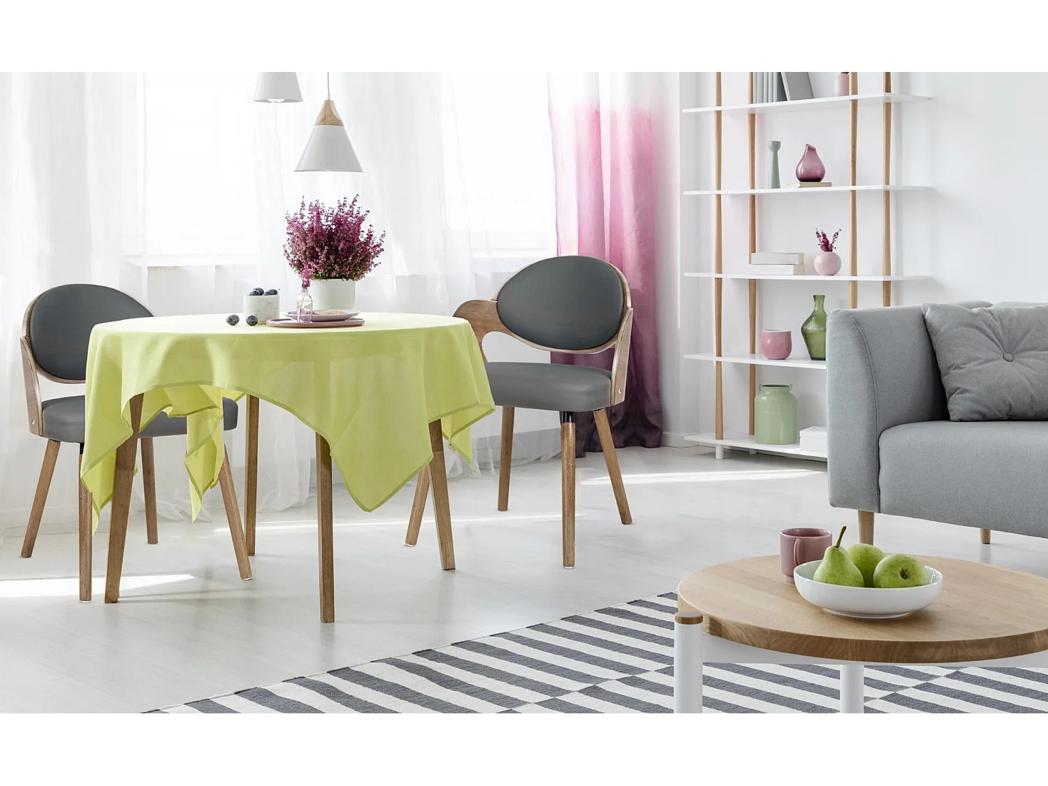 Lot de 2 chaises scandinaves Estel Bois Vintage et Gris