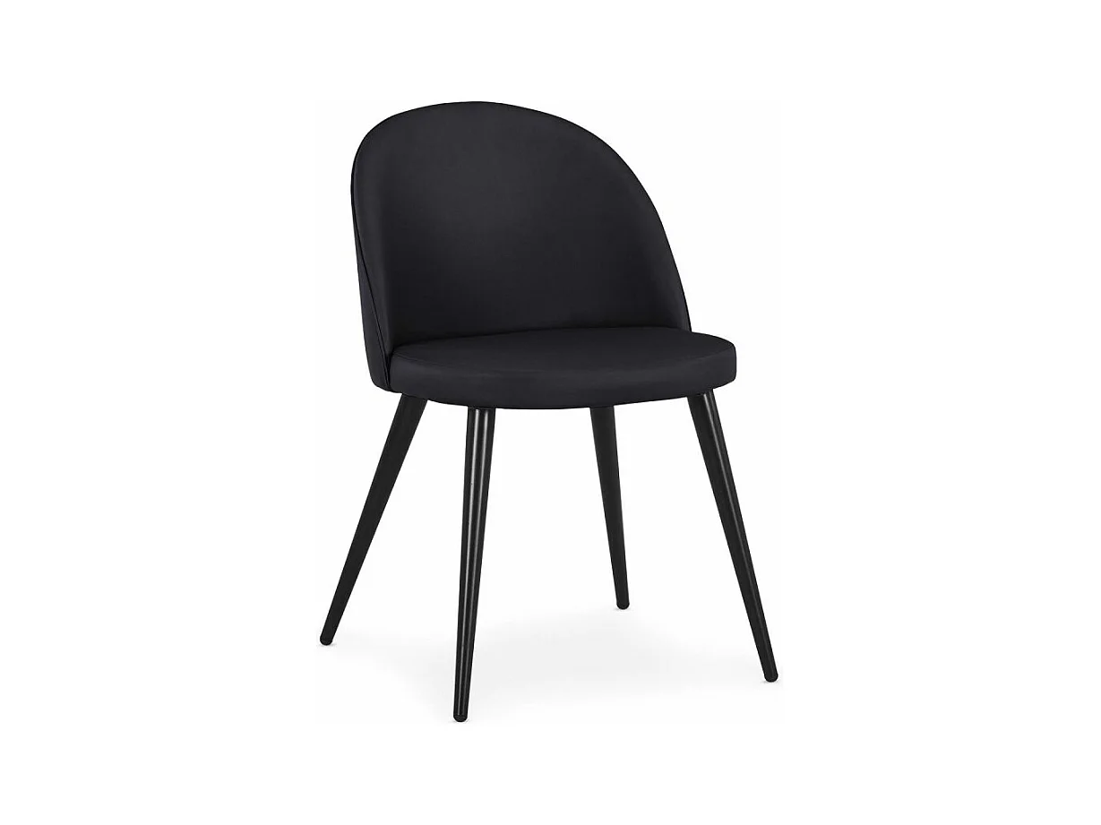 Lot de 4 Chaises Design Simili "Morro" 75cm Noir