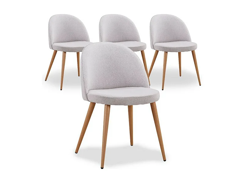 Lot de 4 Chaises Design "Morro" 75cm Gris