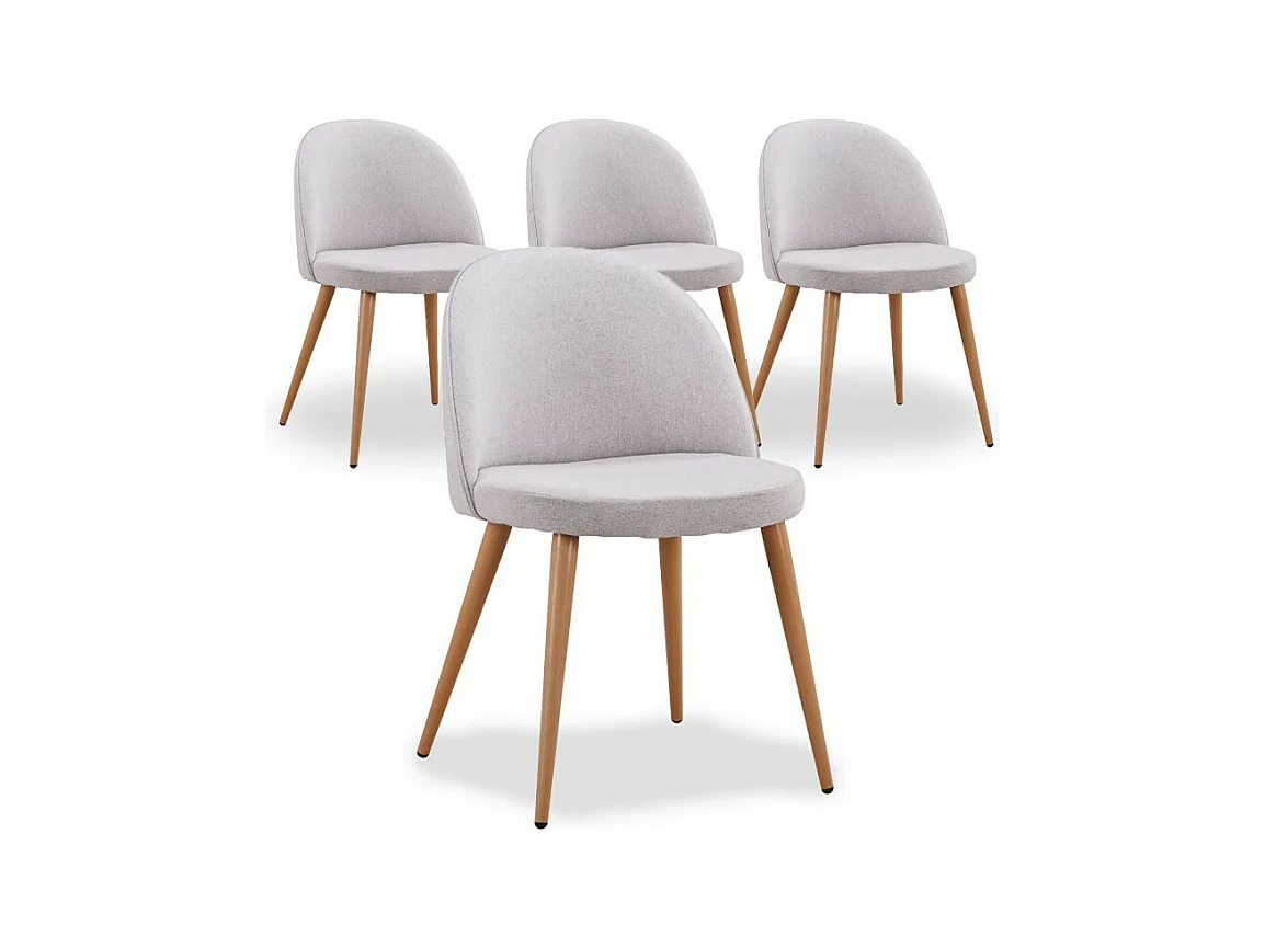 Lot de 4 Chaises Design "Morro" 75cm Gris