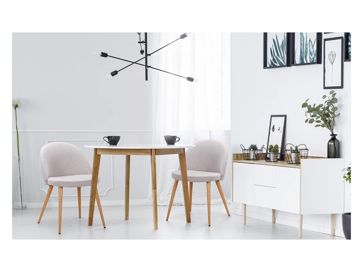 Lot de 4 Chaises Design "Morro" 75cm Gris