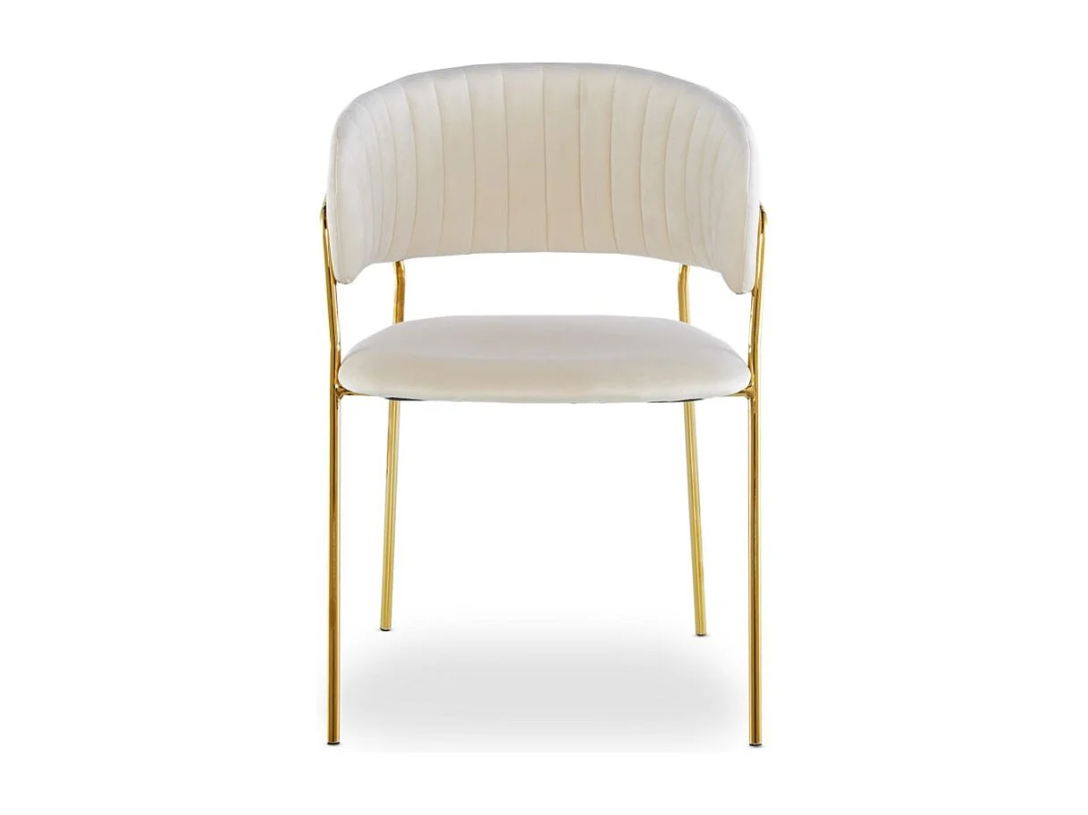 Lot de 4 Chaises en Velours "Batora" 79cm Beige