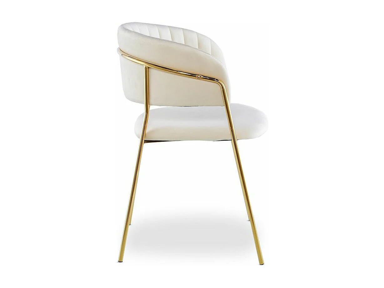 Lot de 4 Chaises en Velours "Batora" 79cm Beige
